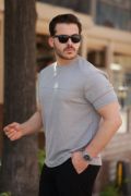 Erkek Oversize Bisiklet Yaka Kısa Kollu T-shirt resmi